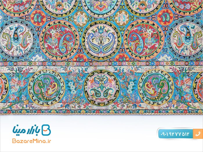 رومیزی ترمه ابریشمی هاشمی طرح هفت خوان