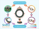 آینه گرد تاج دار فیروزه کوب برند آقاجانی