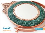 آینه گرد تاج دار فیروزه کوب برند آقاجانی