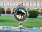 آینه گرد تاج دار فیروزه کوب برند آقاجانی