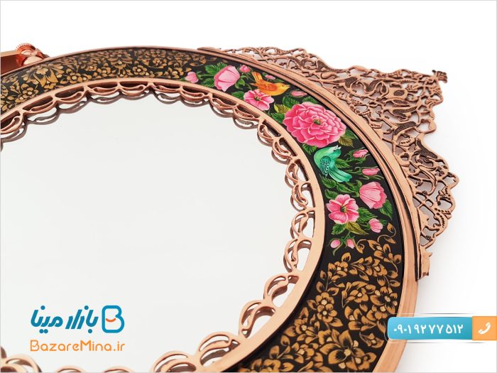 آینه گرد تاج دار تشعیر برند آقاجانی