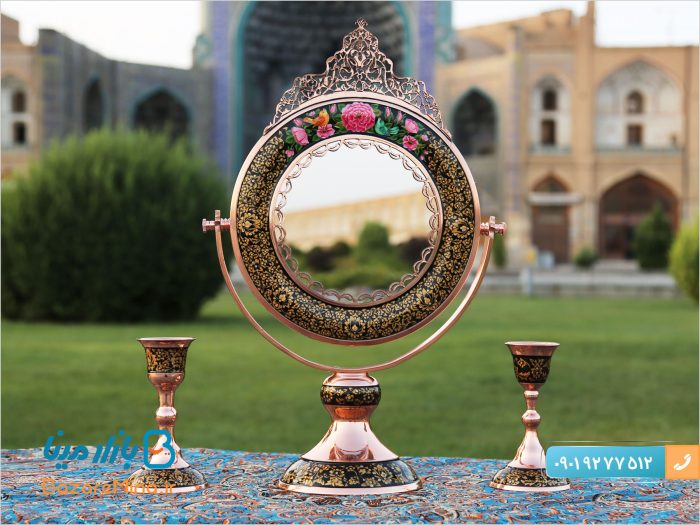 آینه گرد تاج دار تشعیر برند آقاجانی