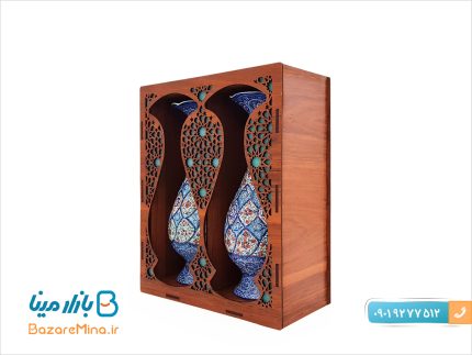 ست جفت گلدان میناکاری