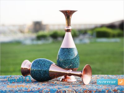 گلدان صراحی 30 فیروزه کوب برند آقاجانی