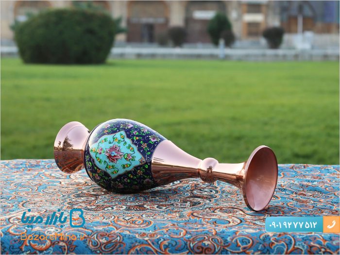 گلدان مس و پرداز سایز 30 سانتی متر