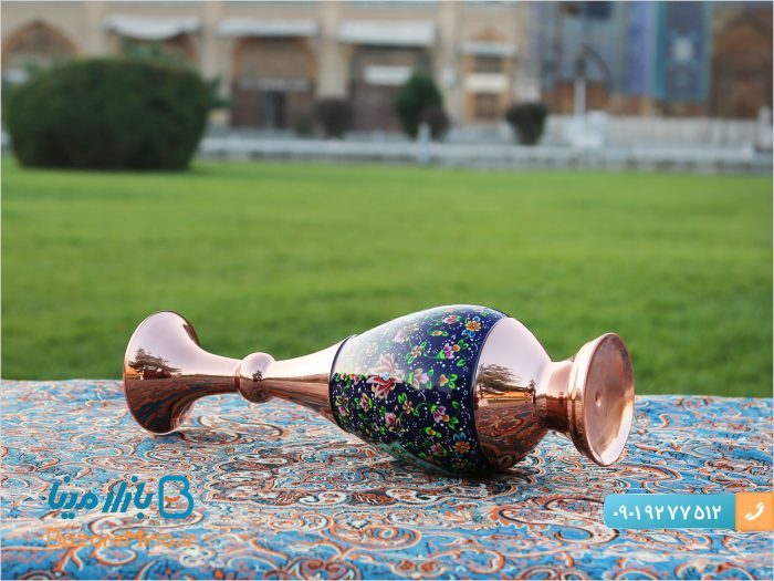 گلدان مس و پرداز سایز 30 سانتی متر