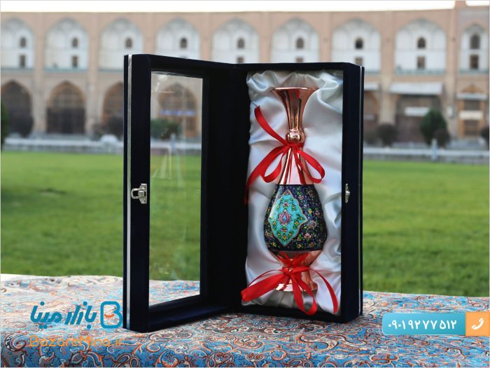 گلدان مس و پرداز سایز 30 سانتی متر