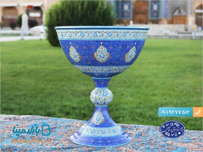 سنگاب میناکاری طرح اسلیمی ترنج استاد اسماعیلی