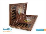تخته نرد خاتم کاری طرح چوگان