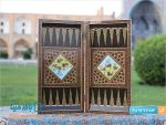 تخته نرد خاتم کاری طرح چوگان