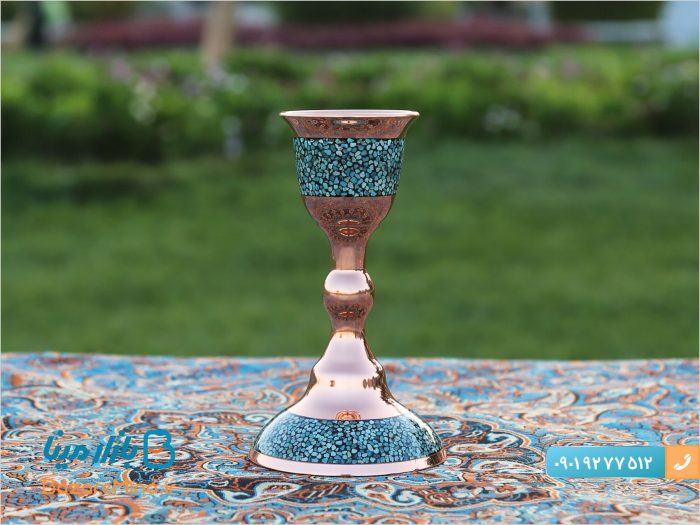 شمعدان فیروزه کوبی برند آقاجانی