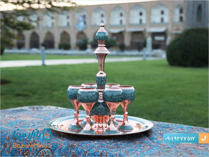 سرویس شربت خوری کوچک فیروزه کوب برند آقاجانی