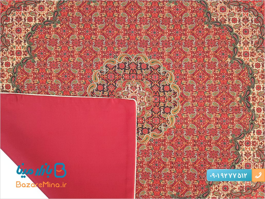 رومیزی 5 تکه ترمه هاشمی طرح گل‌ ماهی