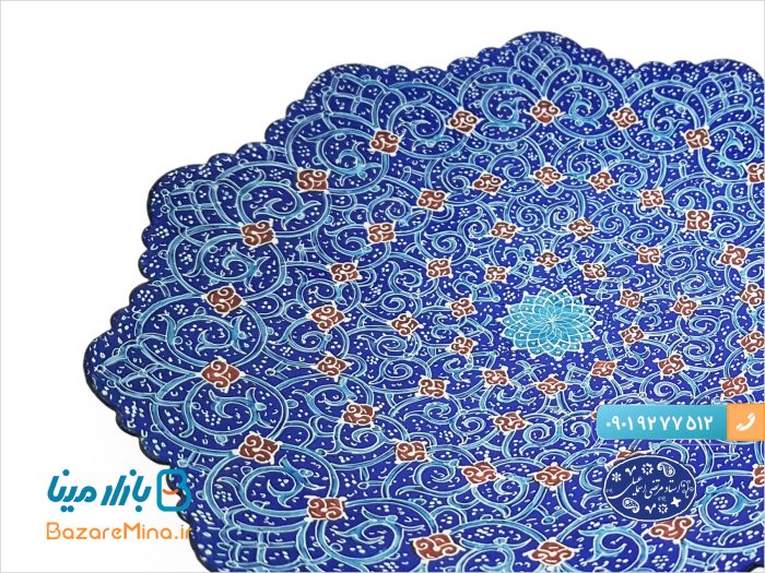 بشقاب میناکاری طرح اسلیمی