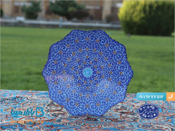 بشقاب میناکاری طرح اسلیمی