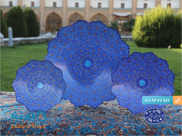 بشقاب میناکاری طرح اسلیمی