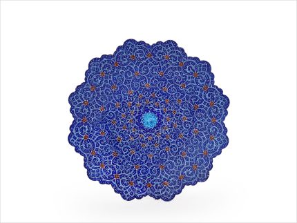 بشقاب میناکاری اسلیمی 20 سانتی اثر استاد اسماعیلی