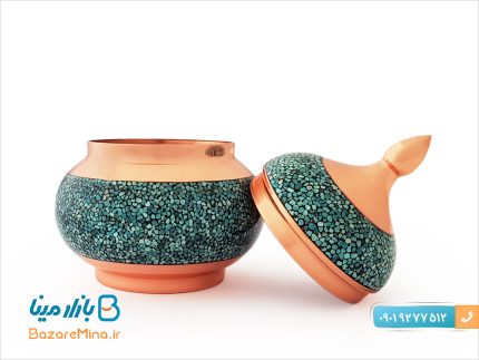 قندان مسی فیروزه کوبی