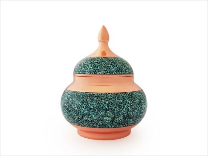 قندان مسی فیروزه کوبی