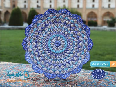 بشقاب برجسته میناکاری اثر مرتضی اسماعیلی