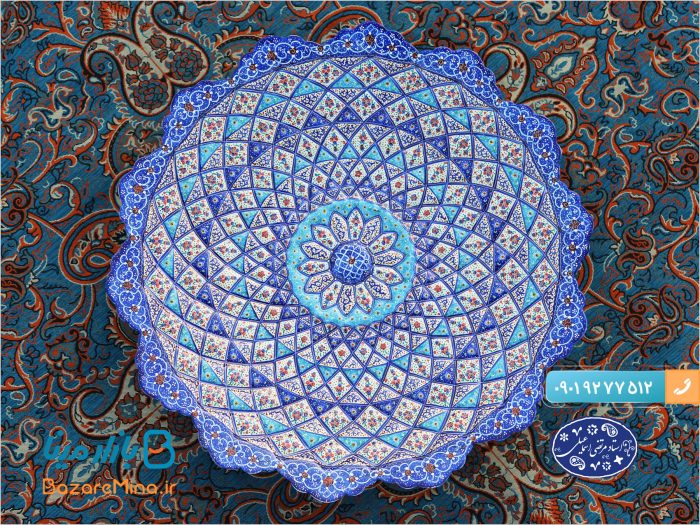بشقاب برجسته میناکاری اثر مرتضی اسماعیلی