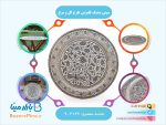 سینی مشبک قلمزنی طرح گل و مرغ