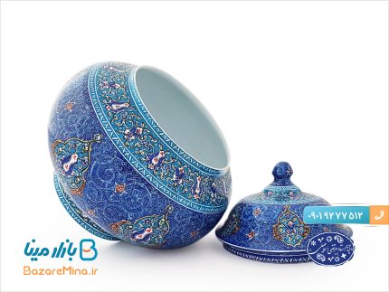 قندان میناکاری اسماعیلی طرح اسلیمی ترنج