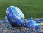 قندان میناکاری اسماعیلی طرح اسلیمی ترنج