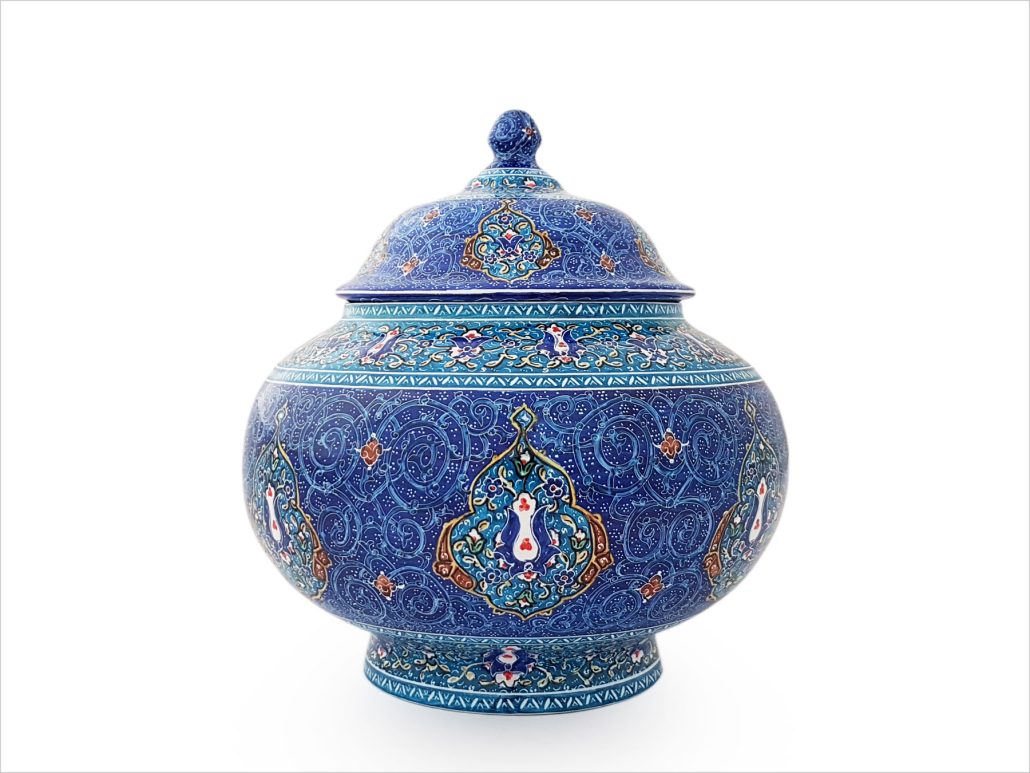 قندان میناکاری اسماعیلی طرح اسلیمی ترنج