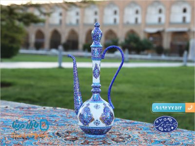 گلاب پاش مینا کاری طرح ترنج اثر اسماعیلی
