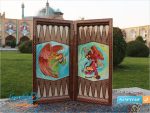 تخته نرد و شطرنج اعلا طرح نقاشی مینیاتور لیلی