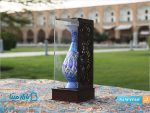 گلدان میناکاری اصفهان با جعبه چوب و پلکسی
