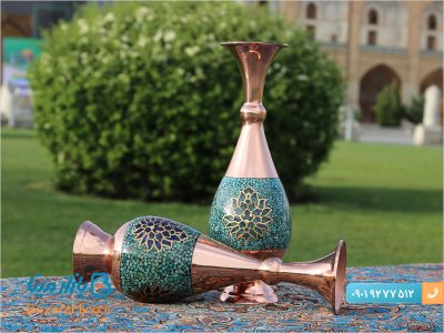 گلدان فیروزه کوب ترنج برند آقاجانی