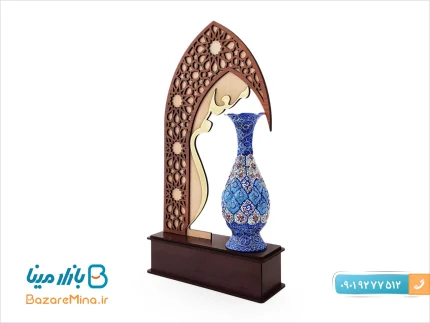 تندیس گلدان میناکاری شده طرح معلم