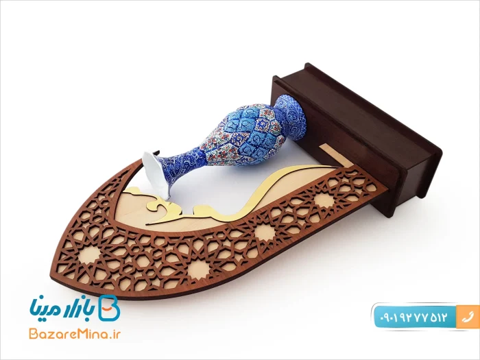 تندیس گلدان میناکاری شده طرح معلم