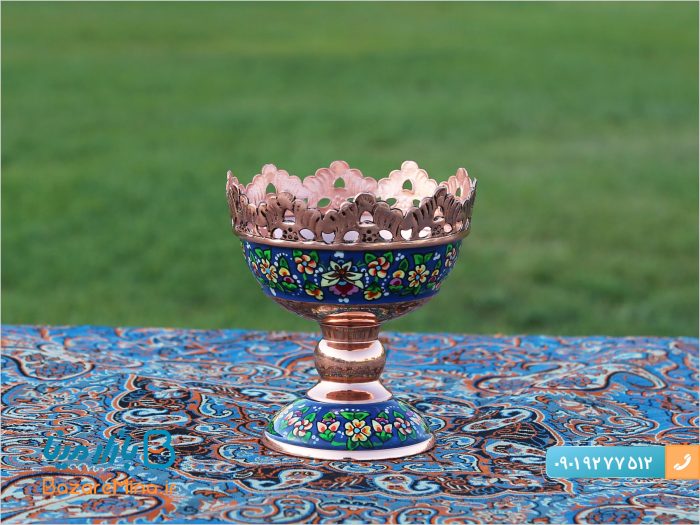 آجیل خوری مسی طرح پرداز ارتفاع 11 سانتی
