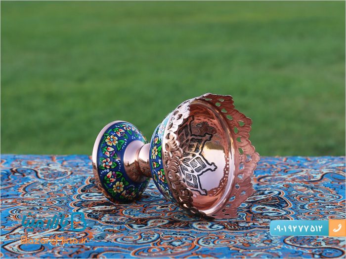 آجیل خوری مسی طرح پرداز ارتفاع 11 سانتی