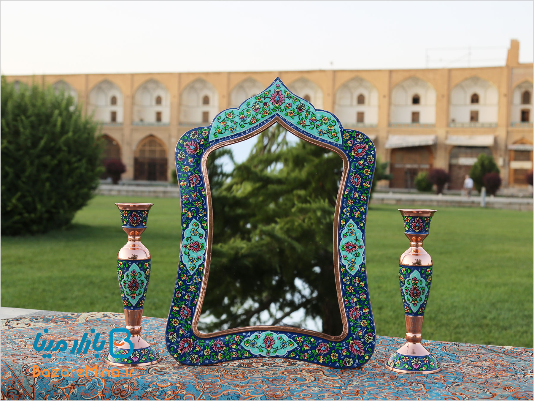 آینه شمعدان صنایع دستی
