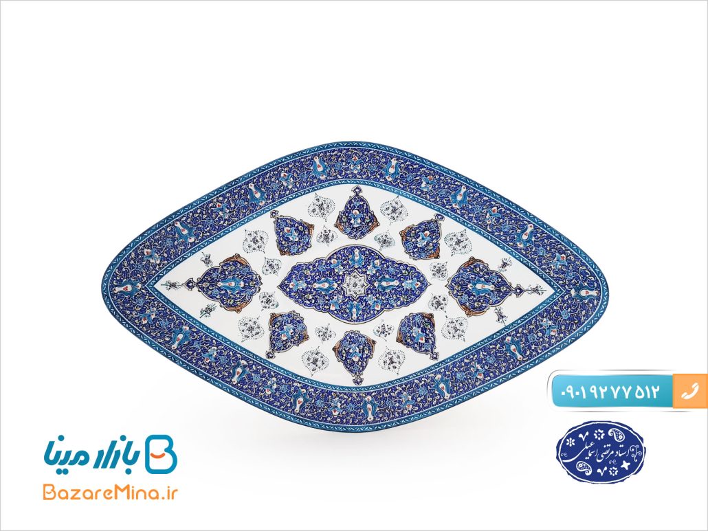 کشکول میناکاری استاد اسماعیلی طرح ترنج