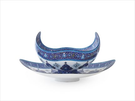 کشکول میناکاری استاد اسماعیلی طرح ترنج