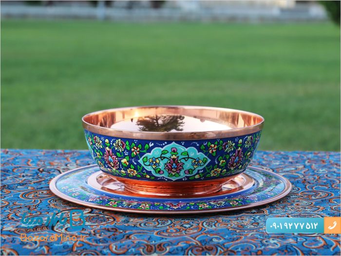 بشقاب ساده مس و پرداز