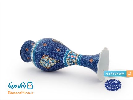 گلدان 16 سانتی میناکاری اسماعیلی طرح ترنج