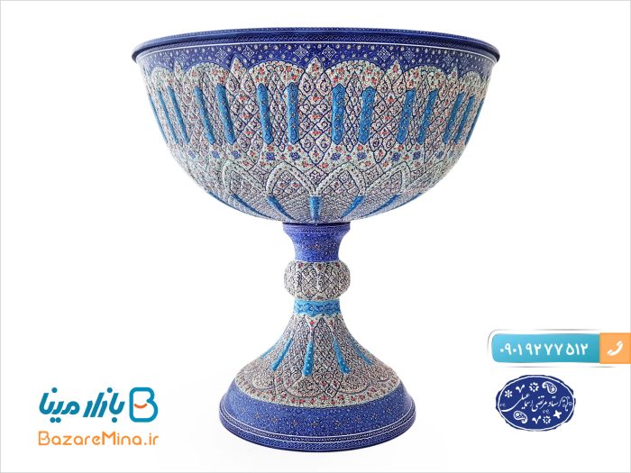 سنگاب بزرگ برجسته میناکاری اثر استاد اسماعیلی