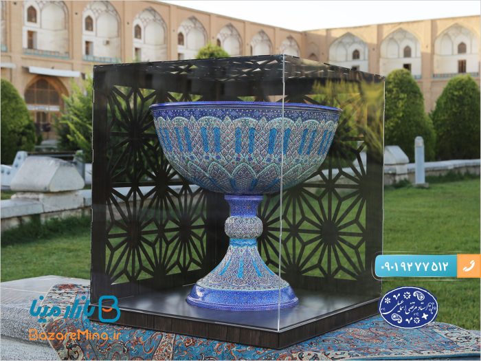 سنگاب بزرگ برجسته میناکاری اثر استاد اسماعیلی