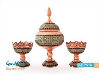 ست شکلات خوری و آجیل خوری خاتم کاری اصفهان