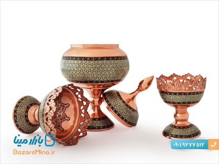 ست شکلات خوری و آجیل خوری خاتم کاری اصفهان