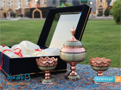 ست شکلات خوری و آجیل خوری خاتم کاری اصفهان