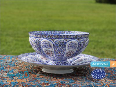 کاسه بشقاب میناکاری اصفهان اثر استاد اسماعیلی