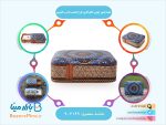 جعبه پاسور چوبی خاتم کاری طرح تذهیب با درب کشویی