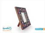 آینه چوبی خاتم کاری نقاشی گل و مرغ